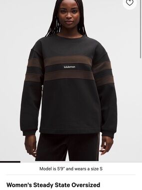 W Steady State OS Pullover *Stripe BLK/WALC XL